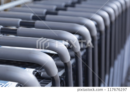 Shopping carts lined up Shopping carts lined up 117676297