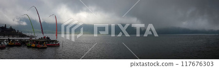 Amazing and wonderful view of paradise island called Bali in Asia, beautiful landscape of Bali tropical paradise holiday destination of the world, good for travel booklet or holiday postcard 117676303