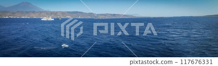 Amazing and wonderful view of paradise island called Bali in Asia, beautiful landscape of Bali tropical paradise holiday destination of the world, good for travel booklet or holiday postcard 117676331