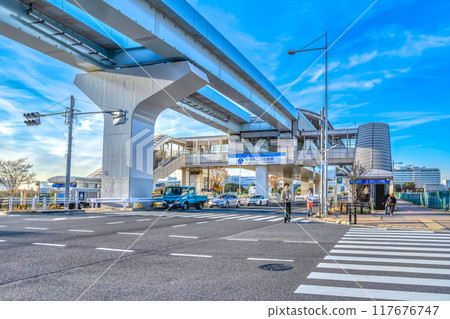 Urban landscape of Koto Ward, Tokyo Ariake Tennis no Mori Station Urban landscape of Koto Ward, Tokyo Ariake Tennis no Mori Station 117676747