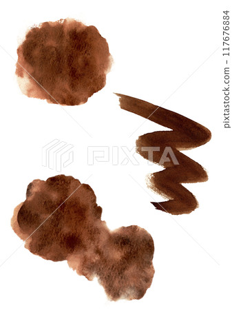 Hand-drawn watercolor illustration of melted chocolate Hand-drawn watercolor illustration of melted chocolate 117676884