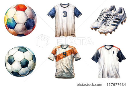 Soccer Equipment Png Illustration Set 117677684