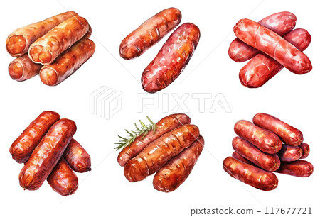 Sausages Png Illustration Set 117677721