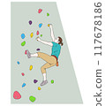 Illustration material of a man doing bouldering 117678186