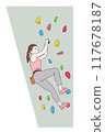 Illustration material of a woman doing bouldering 117678187