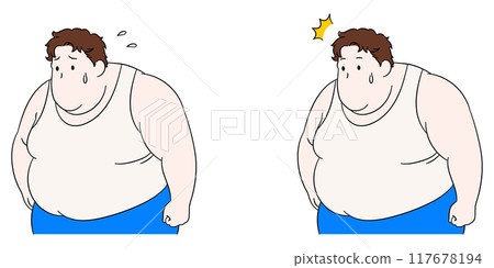 Illustration material of a fat man 117678194