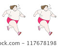 Illustration material of a fat woman running 117678198