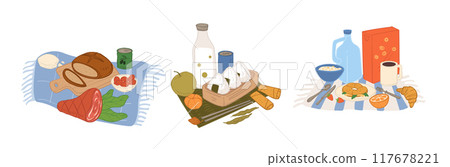 Picnic Food Selection Vector Illustration Picnic Food Selection Vector Illustration 117678221