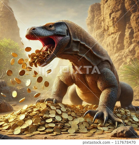 科莫多龍散落金幣 117678470