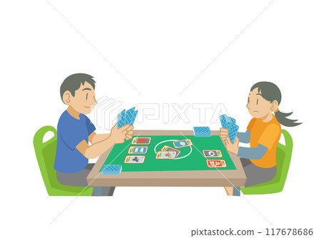 孩子們參加紙牌遊戲的插圖 117678686