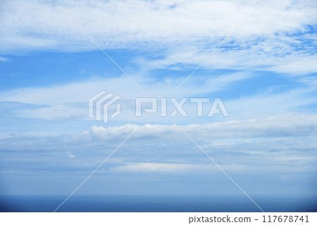 Blue sky and blue sea Sky Sea Summer Simple Material [Shonan-daira, Hiratsuka City, Kanagawa Prefecture] 117678741
