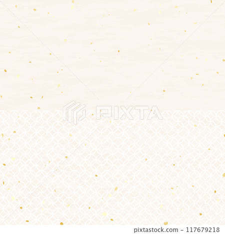 Illustrated background material that arranges traditional Japanese patterns 117679218