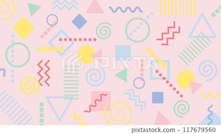 Memphis horizontal background material (simple baby color) Memphis horizontal background material (simple baby color) 117679560