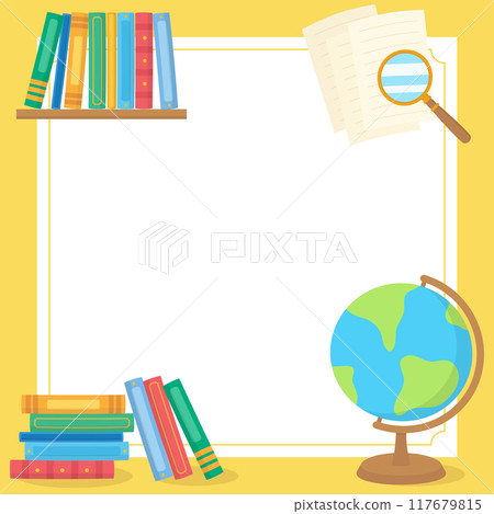 yellow reading book globe frame 1 117679815