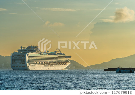 長崎港客輪從神之島鑽石公主號出發【長崎市】 長崎港客輪從神之島鑽石公主號出發【長崎市】 117679918