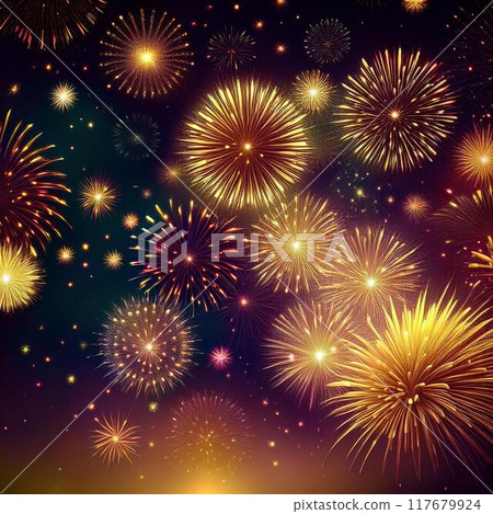 Fireworks light up the night sky in a spectacular way 117679924