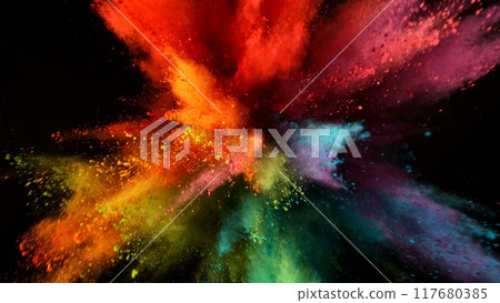 Feeze Motion of Colored Powder Explosion. 117680385