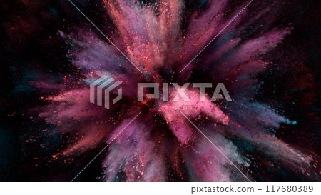 Feeze Motion of Colored Powder Explosion. 117680389