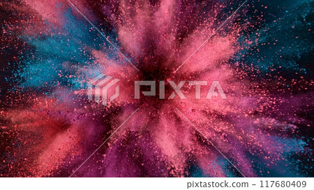 Feeze Motion of Colored Powder Explosion. 117680409
