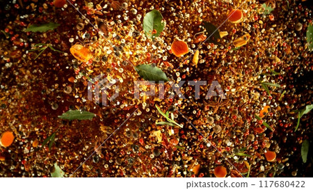 Freeze motion of exploding spice into the air. Freeze motion of exploding spice into the air. 117680422
