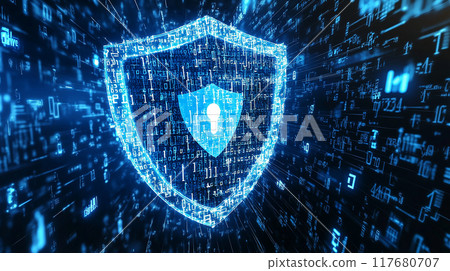 Cybersecurity digital shield 117680707
