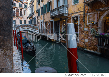 Beaufitul canal streets in Venice, Italy 117681022