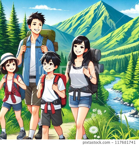 Parent and child hiking 117681741