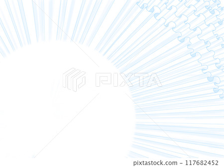 褶邊窗簾集中線條在一側背景藍色 褶邊窗簾集中線條在一側背景藍色 117682452