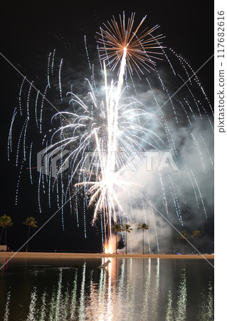 Fireworks coloring summer night sky Fireworks coloring summer night sky 117682616