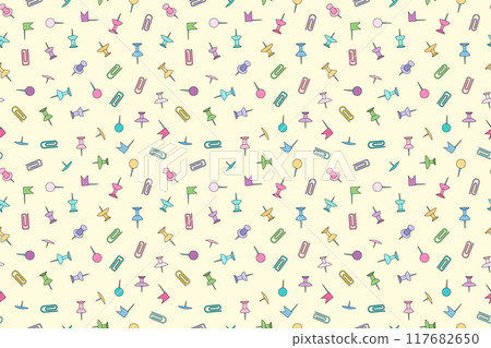 Seamless Pattern of Stationery Items for Back to School Seamless Pattern of Stationery Items for Back to School 117682650