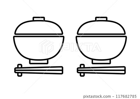 餐具和筷子圖示集 餐具和筷子圖示集 117682785