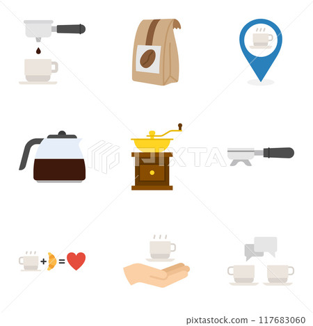 coffee shop icon set coffee shop icon set 117683060