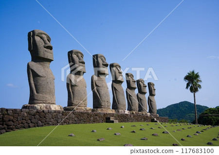 Moai statue gazing out to sea 117683100