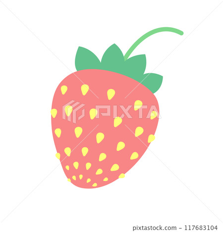 Pastel colors strawberry. Flat vector illustration or icon isolated on white background. 117683104