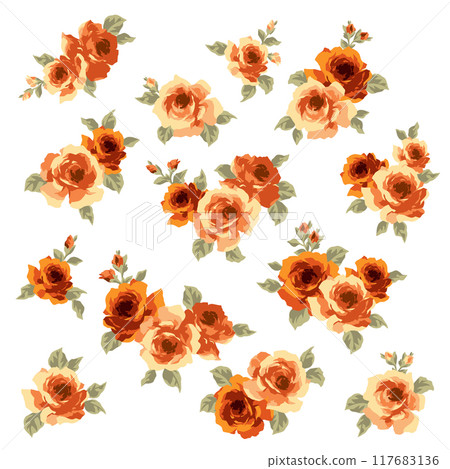 Beautiful rose vector illustration collection, 117683136