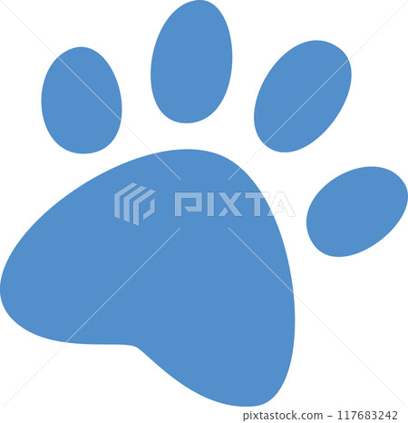 藍色動物腳印 藍色動物腳印 117683242