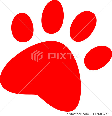 Red dog footprints 117683243