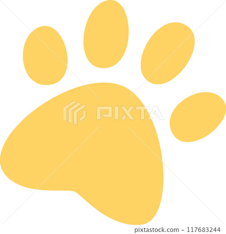 奶油黃色動物腳印 奶油黃色動物腳印 117683244