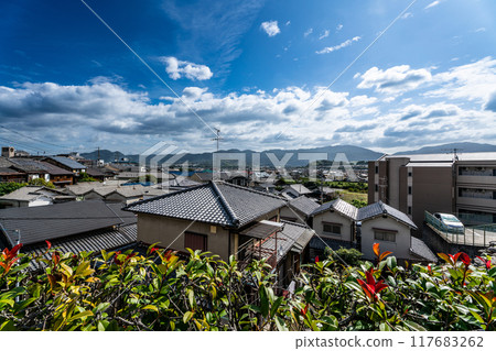 [Important Preservation District for Groups of Traditional Buildings] Tondabayashi Jinaimachi, view from the Jinaimachi Observation Plaza, Tondabayashi City, Osaka Prefecture 117683262