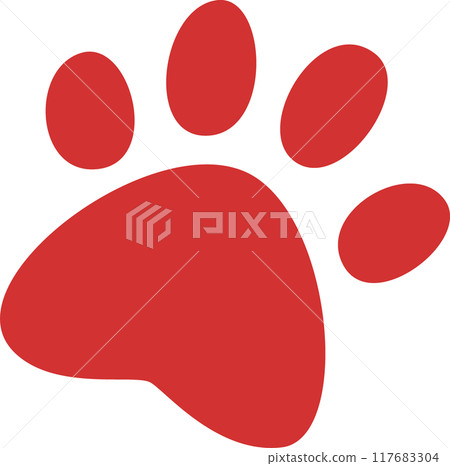 Crimson dog paw prints 117683304
