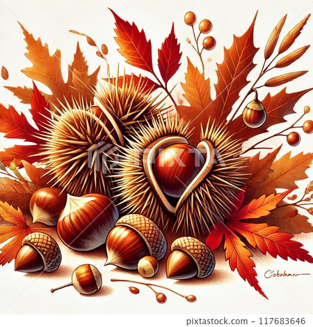 Autumn taste chestnut 117683646