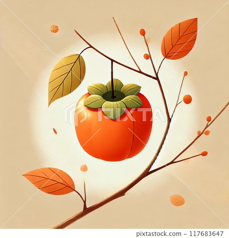 Autumn taste persimmon 117683647