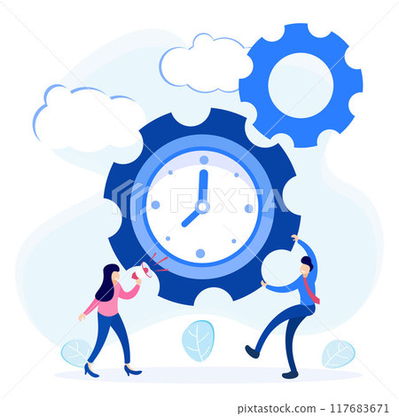 Illustration vector graphic cartoon character of time management 117683671