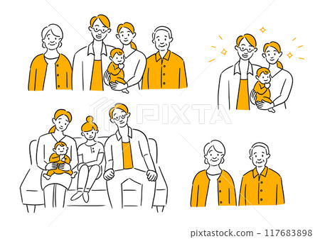 Three generation family vector set 117683898