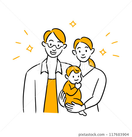 情侶與寶寶向量素材 117683904