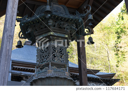 Yamadera Golden Lantern Scenery of Risshakuji Temple Yamadera Golden Lantern Scenery of Risshakuji Temple 117684171