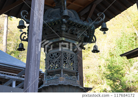 Yamadera Golden Lantern Scenery of Risshakuji Temple 117684172