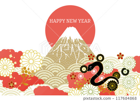 蛇年賀年片：2025年蛇年片模板 117684868