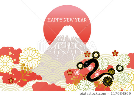 蛇年賀年片：2025年蛇年片模板 117684869