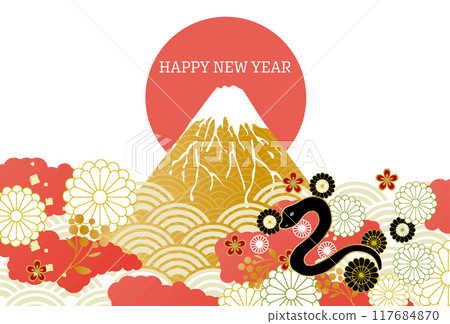 蛇年賀年片：2025年蛇年片模板 117684870